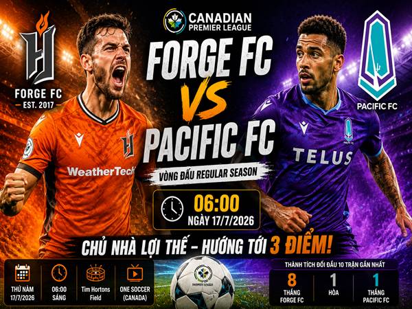Forge FC gặp Pacific FC: Đối đầu và đội hình dự kiến ngày 17/7