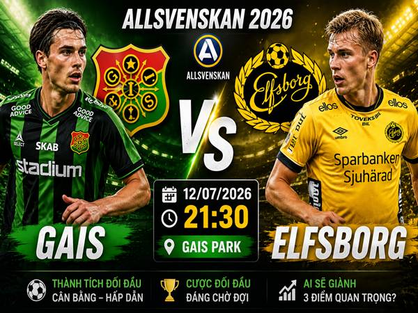 GAIS gặp Elfsborg: Đối đầu và đội hình dự kiến ngày 12/7